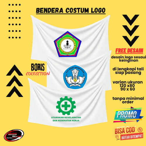 BENDERA COSTUM REQUES LOGO FREE DESAIN