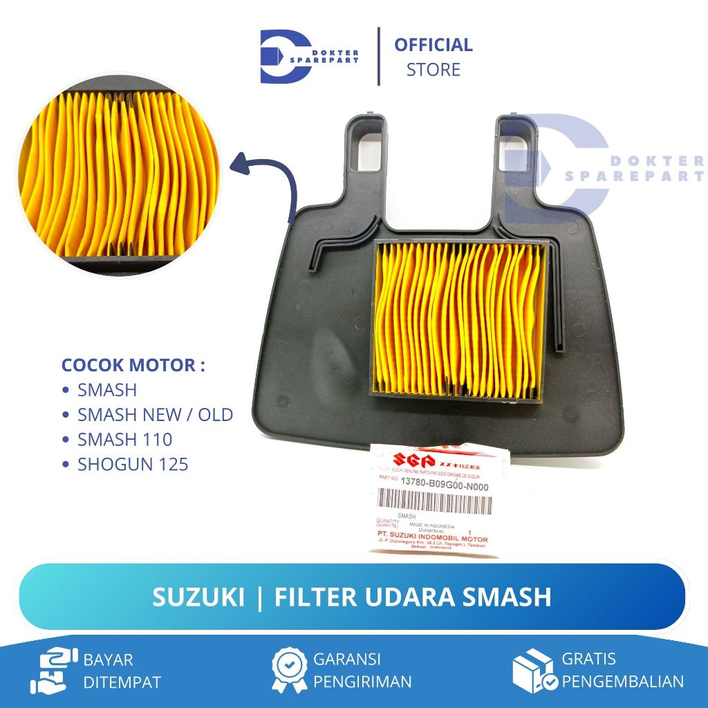 SUZUKI FILTER UDARA SMASH 110 / SHOGUN 125 / SARINGAN UDARA / FILTER UDARA / HAWA UDARA / BUSA