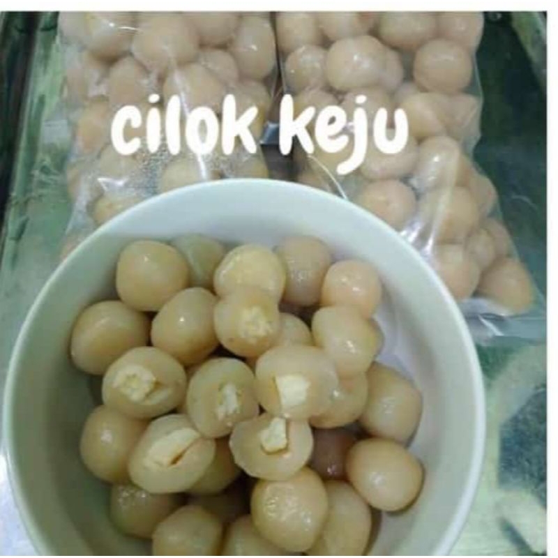 

Cilok keju bumbu kacang isi 50 gr (kemasan frozen)