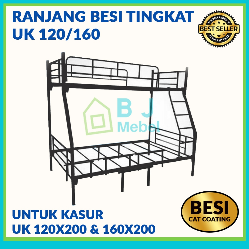 Ranjang Susun / Ranjang Tingkat / Ranjang Besi uk 160/120