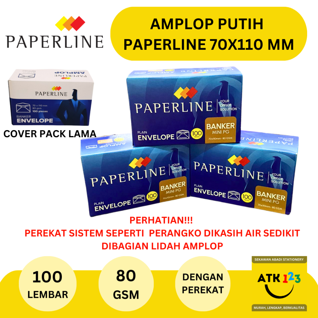 

Amplop Paperline Amplop Putih Kartu Nama / Amplop Banker 70x110mm 80 gram Paperline