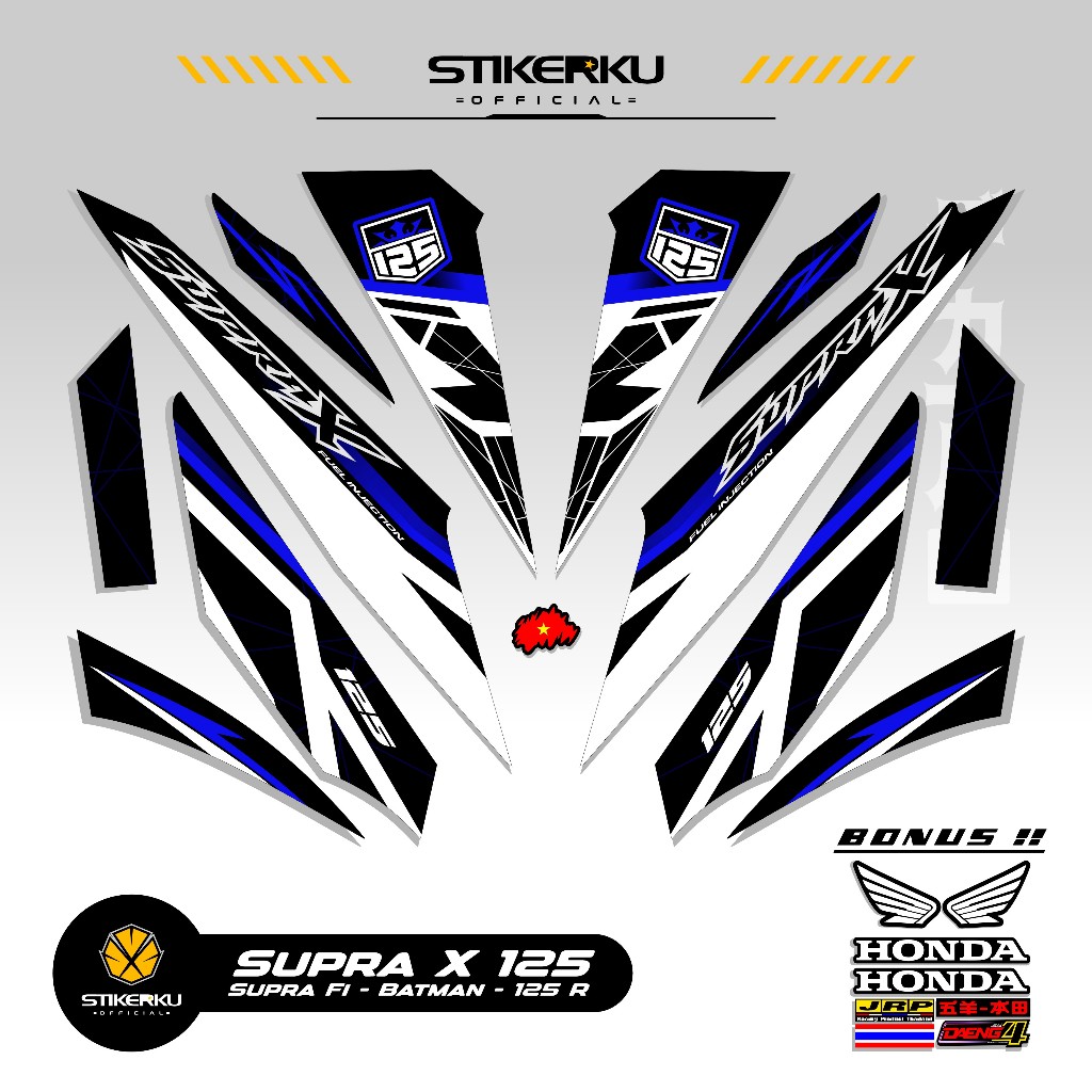 STRIPING SUPRA X 125 MOTIF X27 STIKER SUPRA BATMAN 125 2008 2013 STICKER WAVE 125 STIKERKU DECAL