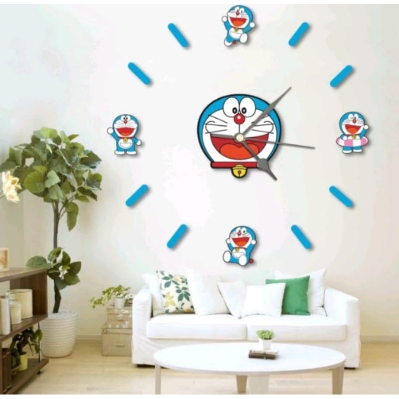 Jam Dinding DIY Jumbo Jam tempel 3D Analog Motif Kartun Anak Lucu