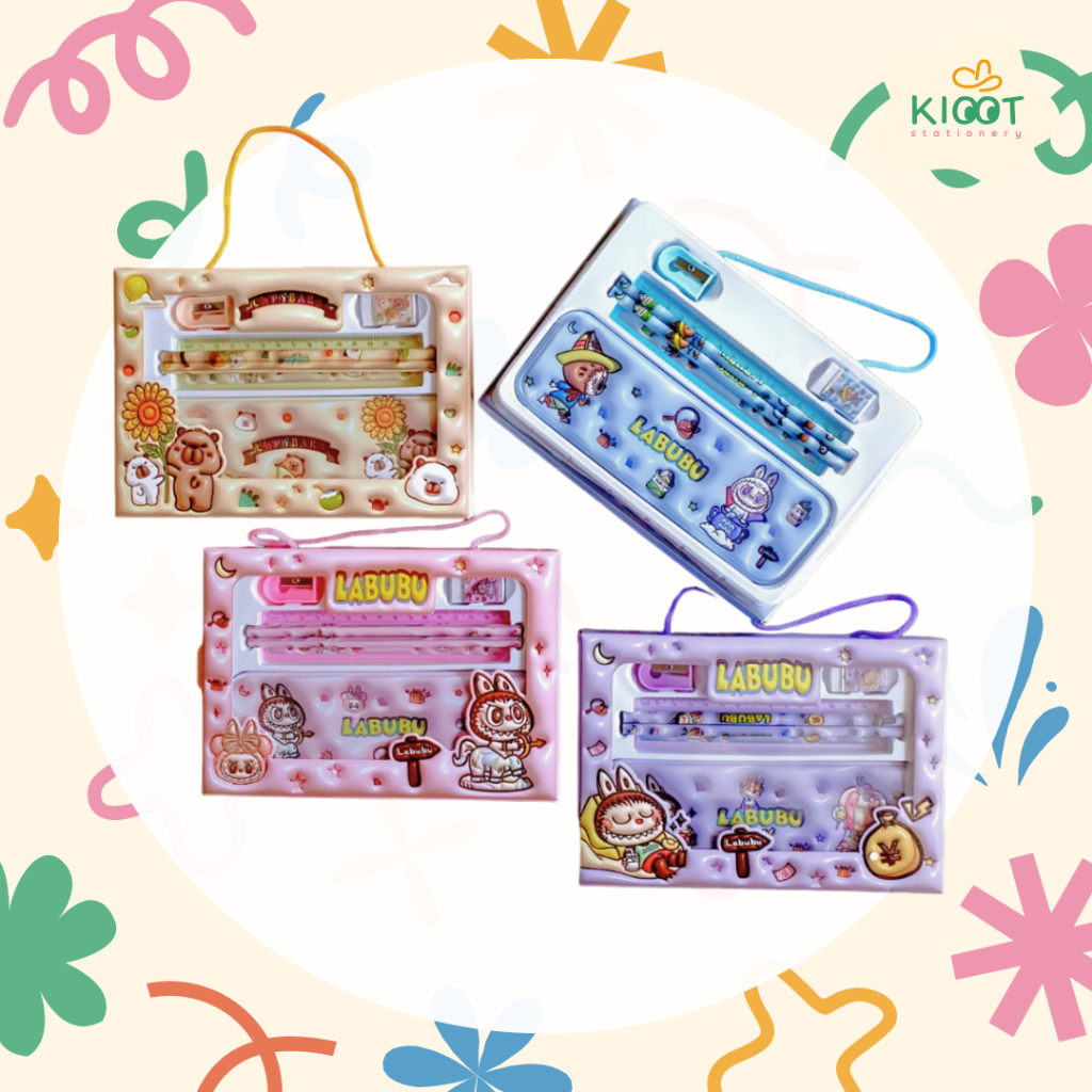 

Kioot - Set Alat Tulis 5in1 Labubu Capybara / Paket Alat Tulis Anak Sekolah Stationery Lucu 107