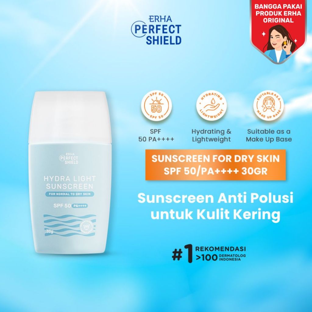 ERHA Perfect Shield Hydra Light Sunscreen SPF50/PA++++ - Sunscreen Kulit Kering