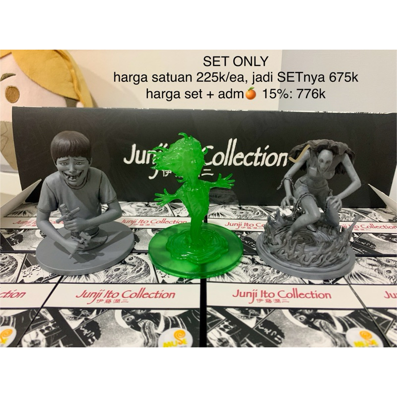 junji ito pocket curse figure series 2 set tomie glow in the dark + soichi + miss fuchi