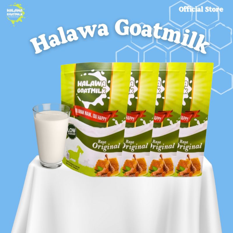 

Halawa Goatmilk Paket 4 Box Susu Kambing Anak Untuk Pertumbuhan Berat Badan dan Tinggi Badan Anak