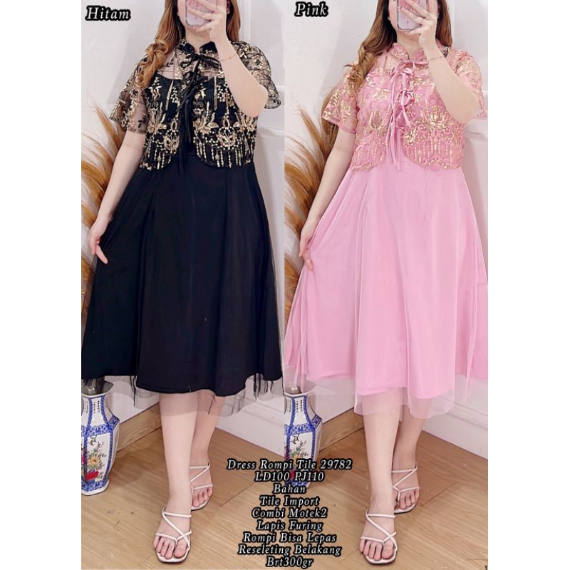 dress rompi 2in1 tile 29782