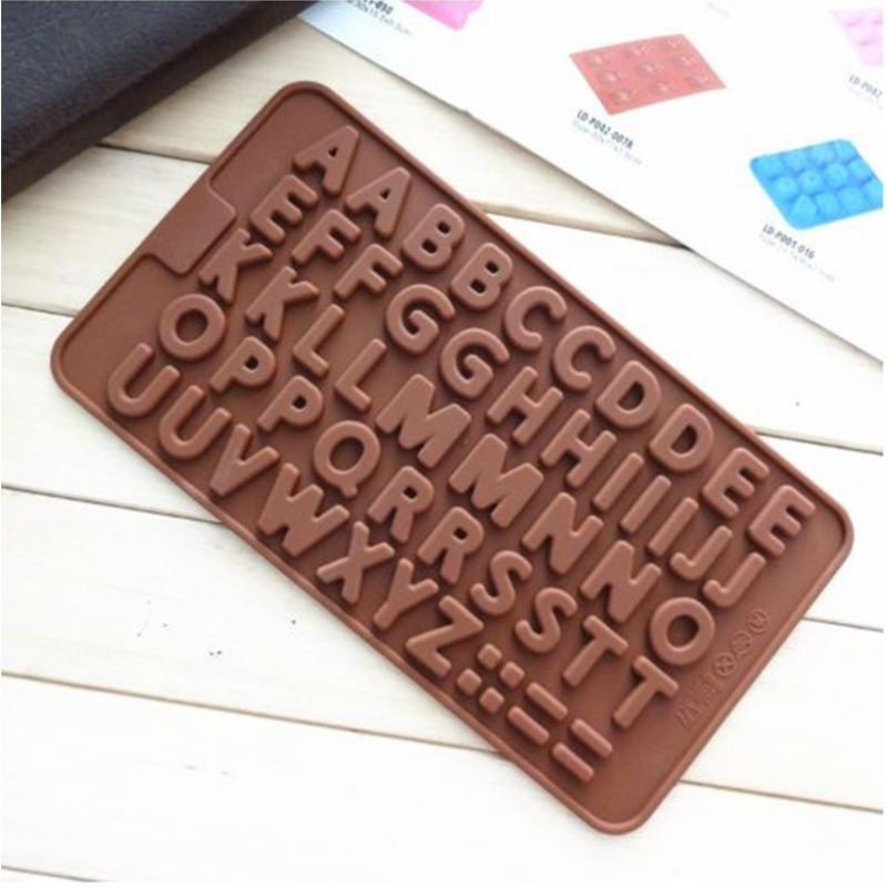 Cetakan Silikon Huruf Abjad Cetakan coklat / Dekorasi Alat Baking Tools / Cetakan Huruf Silicone