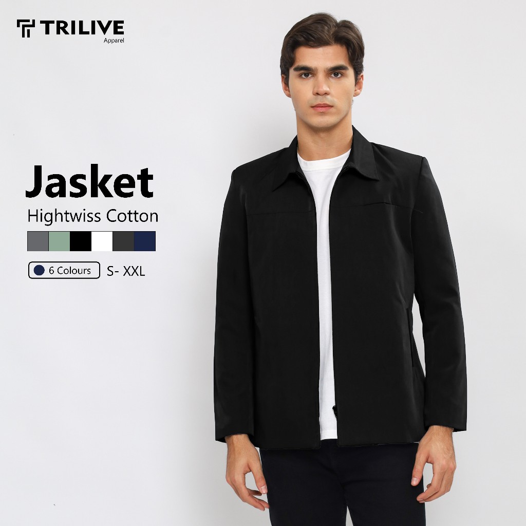 ORIGINAL TRILIVE - JASKET PRIA DEWASA JAS ZIPPER FORMAL DAN CASUAL