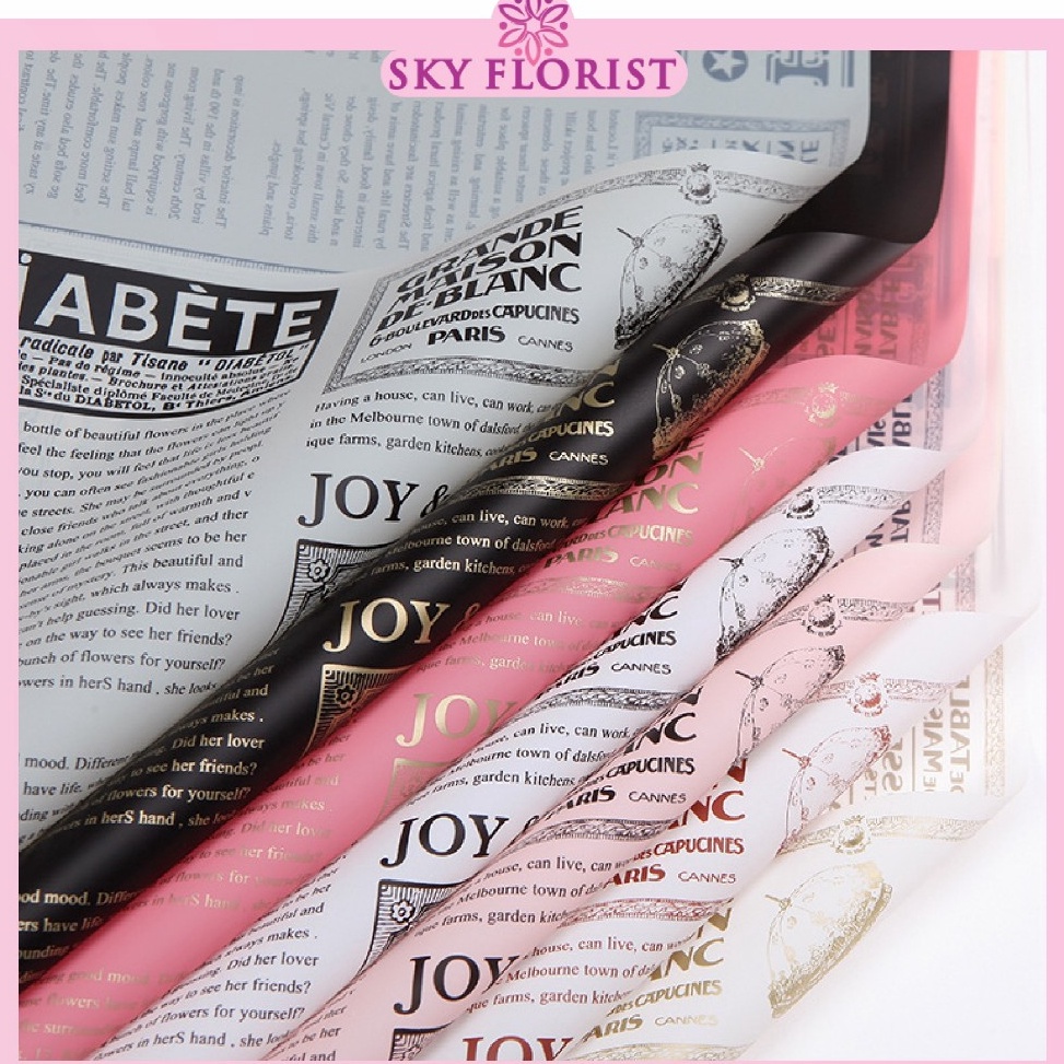 

Murah Terkini 2 LEMBAR Kertas Buket Bunga Cellophane Flower Wrapping Paper Waterproof Motif Koran KB641