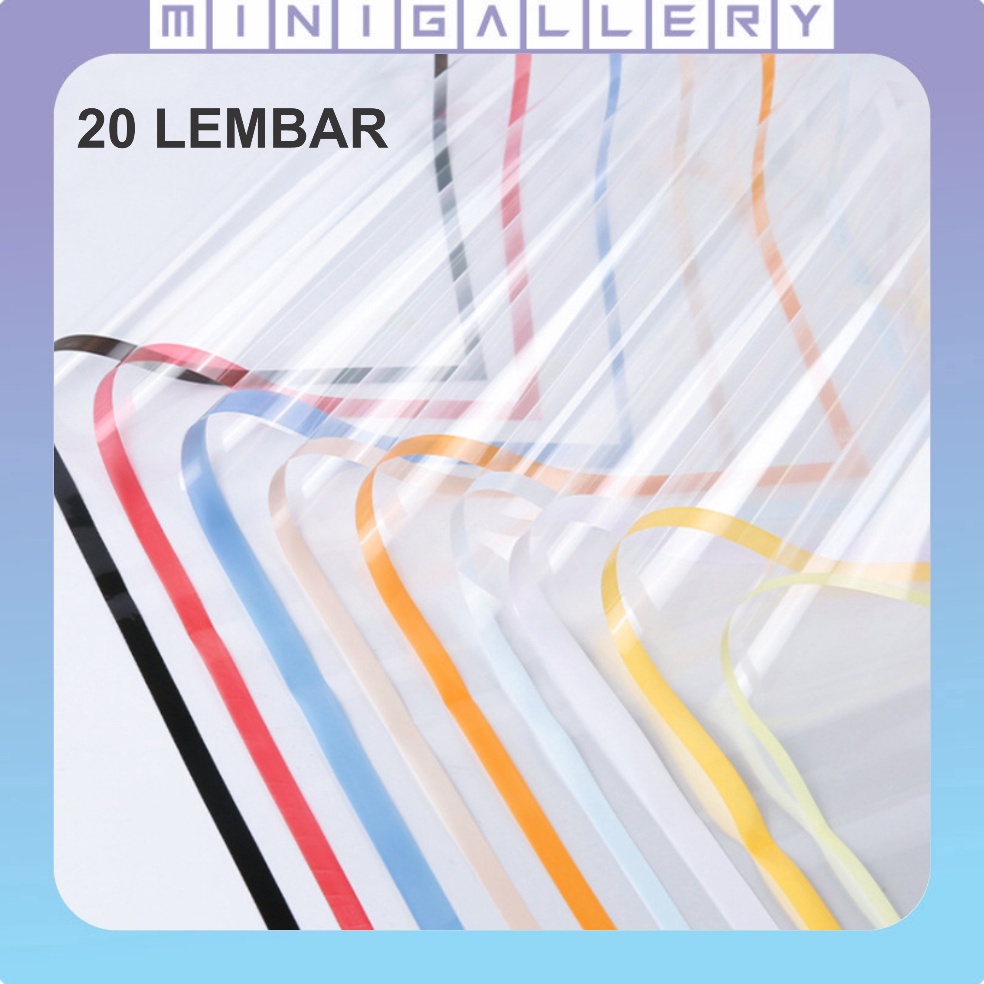 

Pasti Irit 2 LEMBAR Flower Wrapping Transparant Line Color Kertas Buket Bunga Cellophane KB67