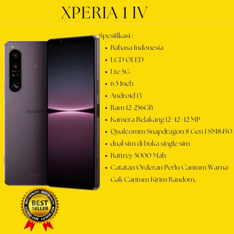 SONY XPERIA 1 IV 5G 12-256GB SECOND ORIGNAL SPEC GILE.