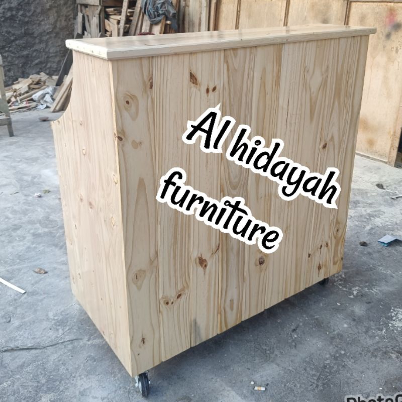 Meja kasir Meja Resepsionis Meja Kasir Serbaguna Kayu