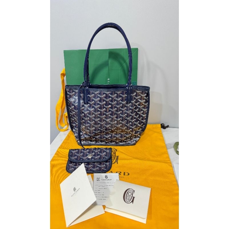 Goyard mini anjou navy original receipt 12/2023