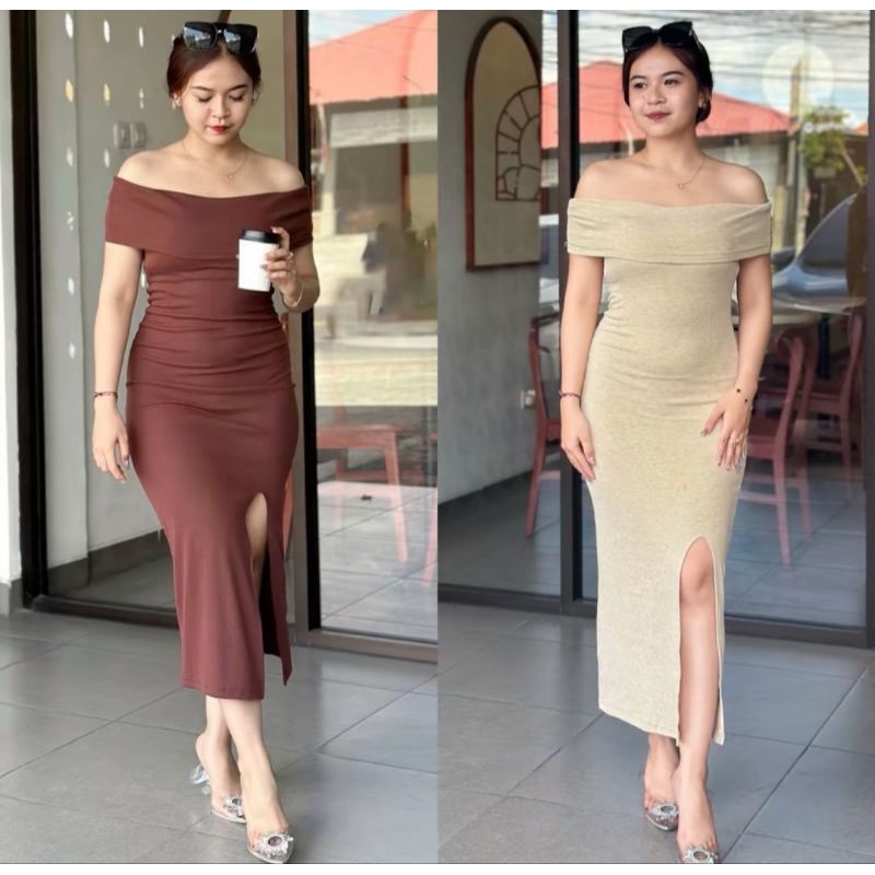 CHELSEA DRESS - SABRINA KOREA  DRESS -MINI DRESS BODYCON - MAROON DRESS - KNIT RIB DRESS