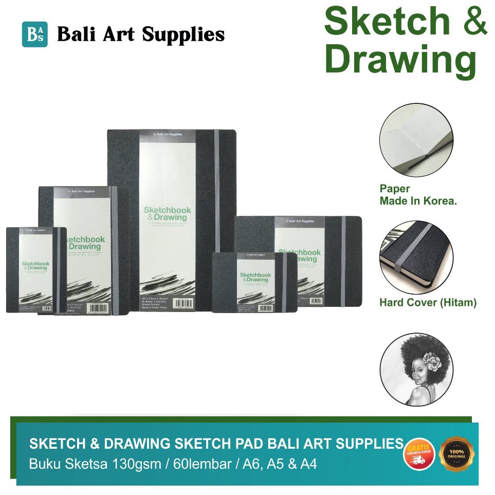 

KODE I75G Hard Cover Sketchbook Drawing Bali Art Supplies in Sewing Binding Buku Gambar Sketsa Hard Cover Sketchbook Drawing di Jilid Jahit 6 Lembar A4 A5 dan A6 13gsm