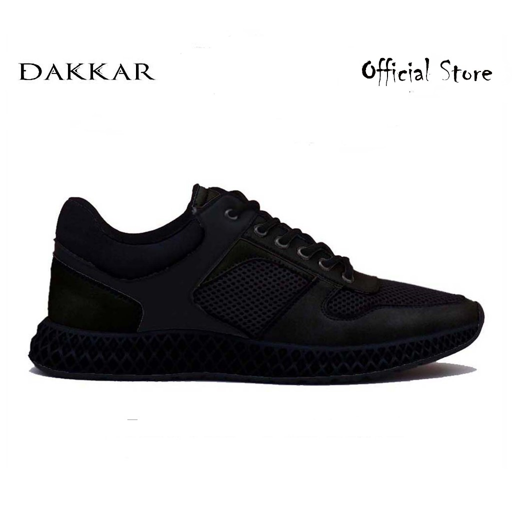 Dakkar Zenfield Full Black - Sepatu Running Sneakers Pria