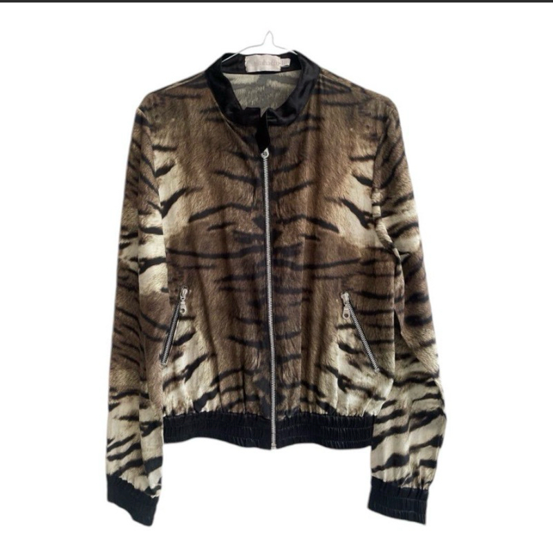 shakuhachi australia silk bomber jacket animal print
