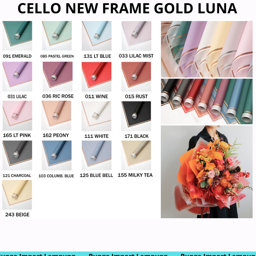 

Penjualan Terlaris Pack Cellophane Kertas Buket New Frame luna Flower Wrapping