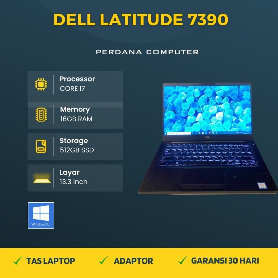 Laptop Dell Latitude 7390 Core i7 Gen 8 Ram Ssd IPS Win10