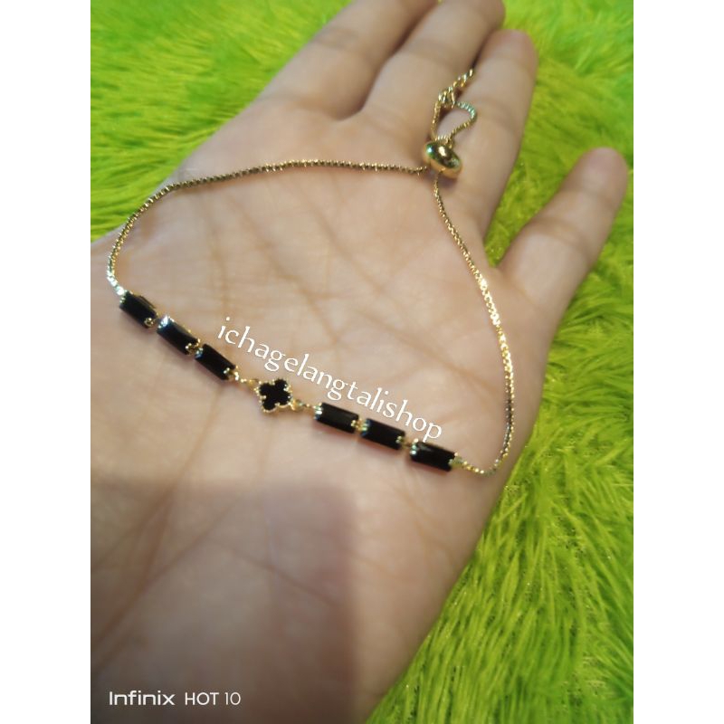 gelang serut bunga clover hitam 0,2 gram Semar nusantara