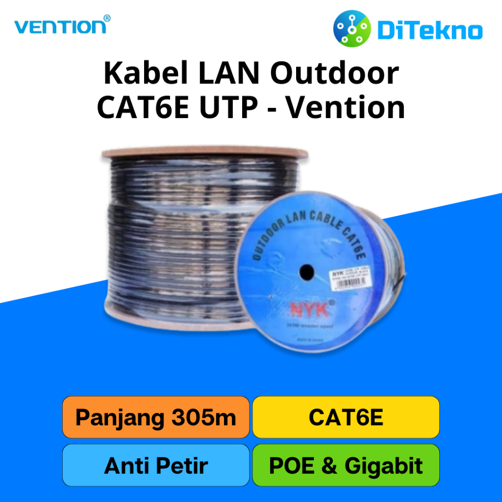 Vention Kabel LAN Cat 6 UTP Outdoor Meteran