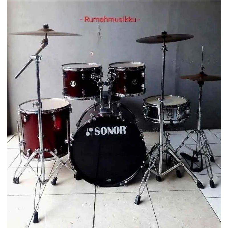 Drum Set Sonor Force 507 Dengan Cymbal Set Sabian Solar Lengkap Tinggal Pakai