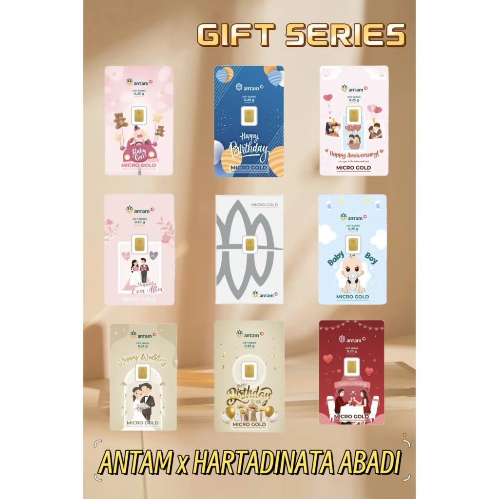 Gold Logam Mulia 0.25 Gram Antam Emas 0.25gr standar Dan Gift series