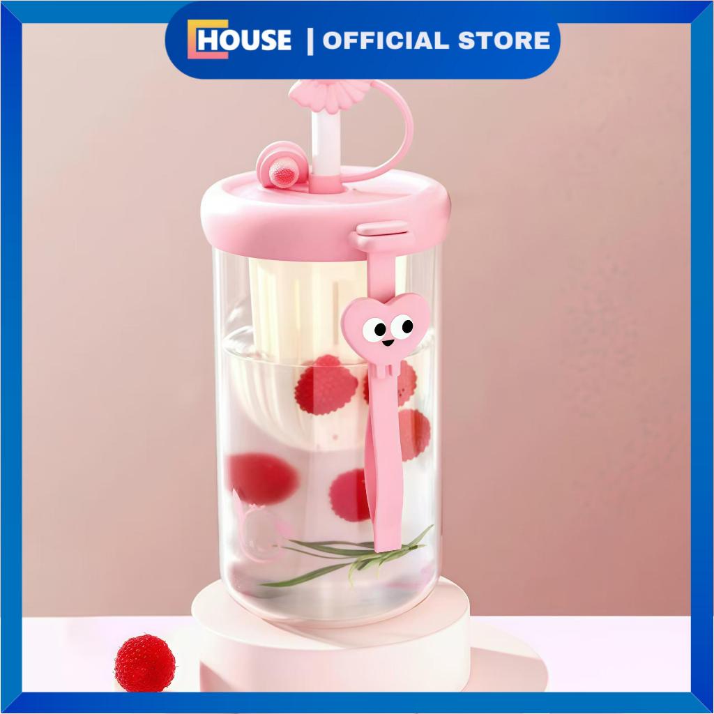 U HOUSE Mug Gelas Tumbler Sedotan /  Milk Cup Tumbler Glass With Straw
