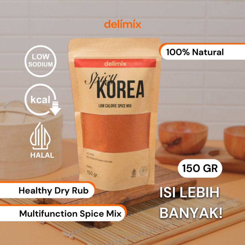 

Delimix Low Calorie Spice Mix | Dry Rub Serbaguna | Bumbu Marinasi | Rasa Spicy Korea | Pouch 150gr