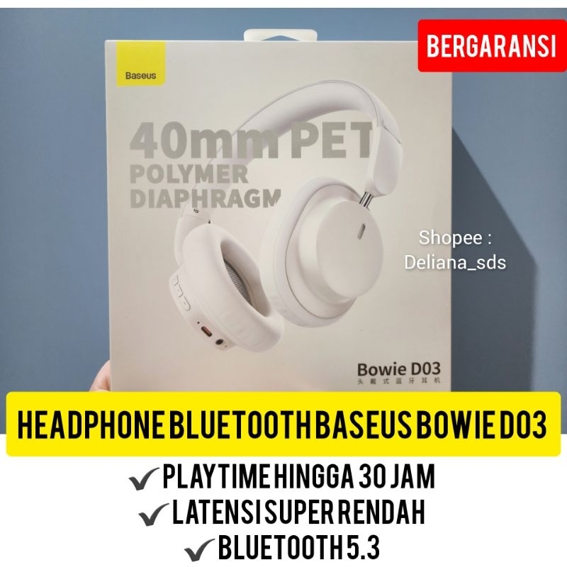 Headphone Bluetooth Baseus Bowie D03 Garansi Resmi 1 Tahun Bluetooth Headphone Baseus Bowie D03 Head