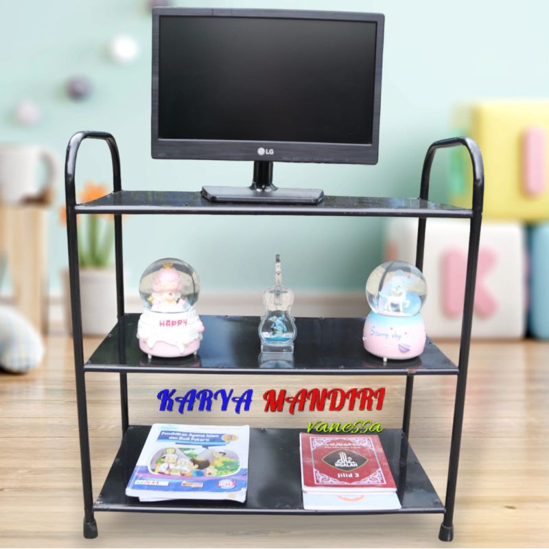 Rak Tv Besi minimalis / Rak Serbaguna Kokoh Dan Kuat / Hitam