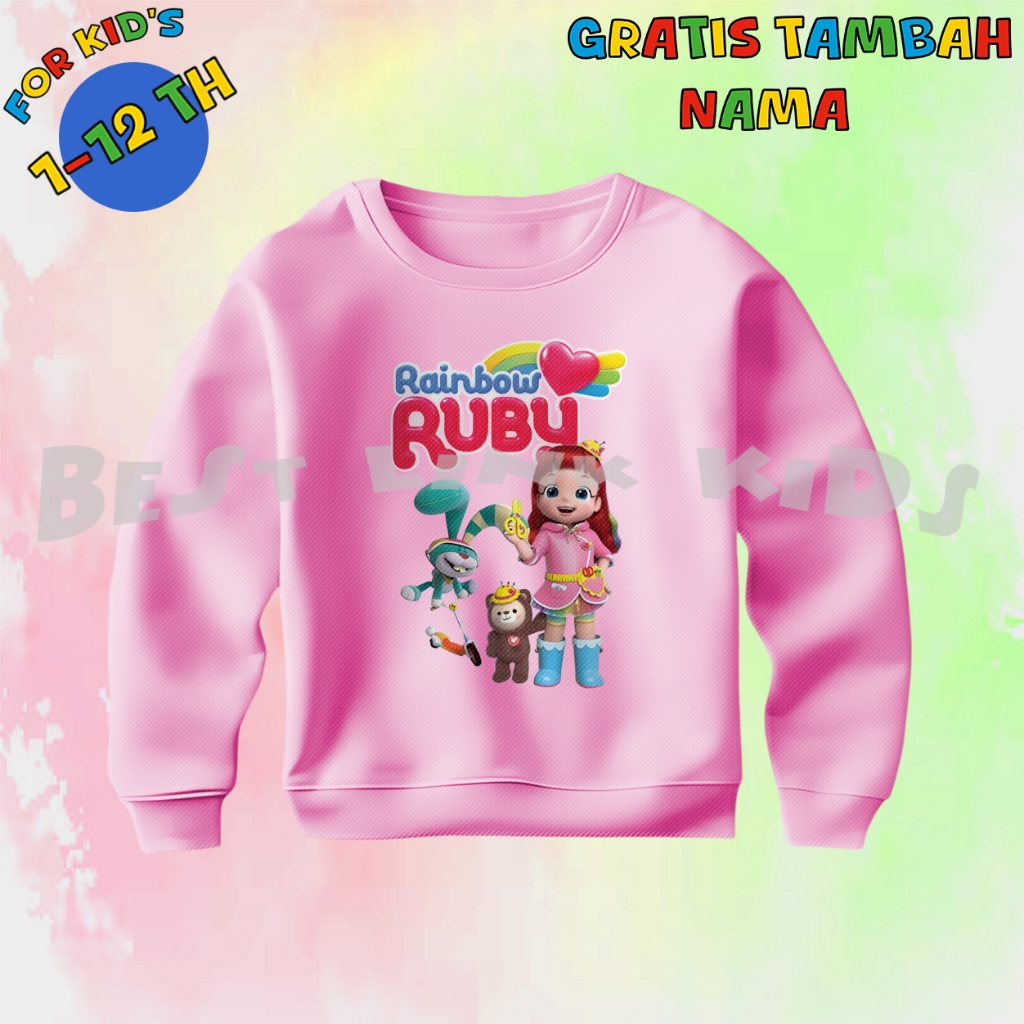 Sweater Anak Rainbow Ruby Crewneck Anak Rainbow Ruby Thunderbell Karakter