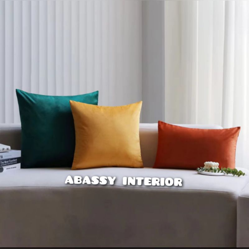 sarung bantal sofa bahan suede polos ukuran 35x35 40x40 45x45 50x50 60x60 bisa kustem ukuran dan ter