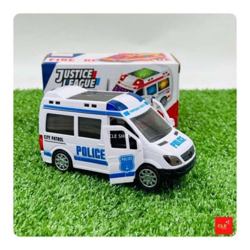 MOBIL AMBULANCE BATERAI LAMPU MUSIC 911 MOBIL POLISI AMBULAN Mobil-mobilan polisi patrol