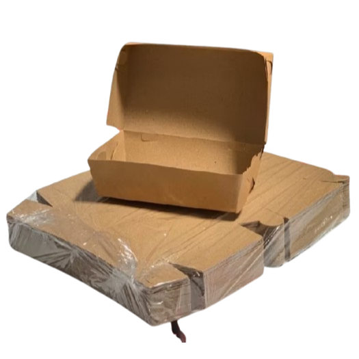 PAPER LUNCH BOX M Warna Coklat FULL LAMINASI Lunchbox Medium ayam geprek mie 1 pack isi 100