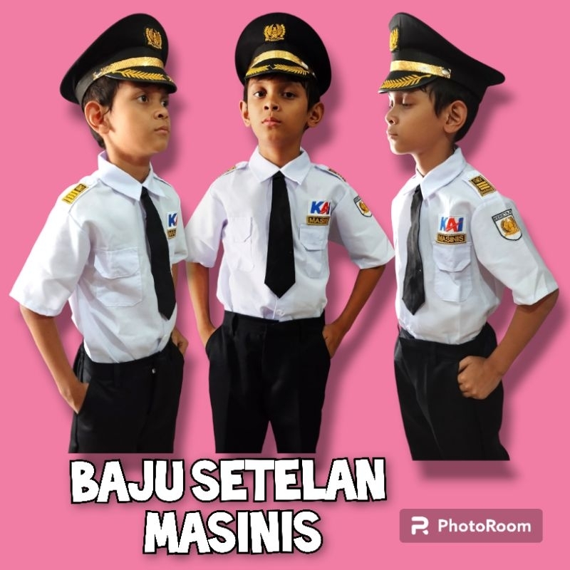 BAJU MASINIS ANAK /SETELAN /SERAGAM MASINIS / KOSTUM PROFESI MASINIS