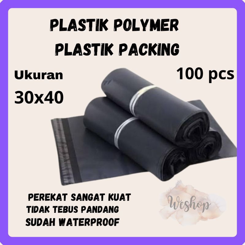 

Plastik Packing Plastik Polymaier Hitam Glosy Ukuran 30x40 Semi Premium
