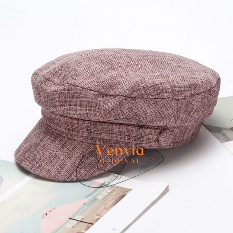 topi baret pria wanita bahan tebal varian 3 motif-impor