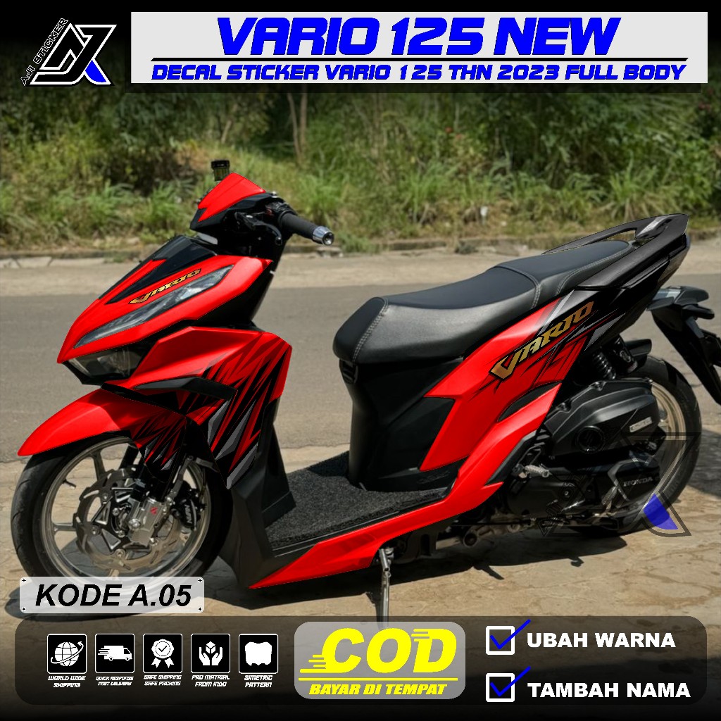 Decal VARIO 125 NEW Full Body Polos - Stiker VARIO 125 NEW 2023 2024 Full Body Grafis - Striping Var