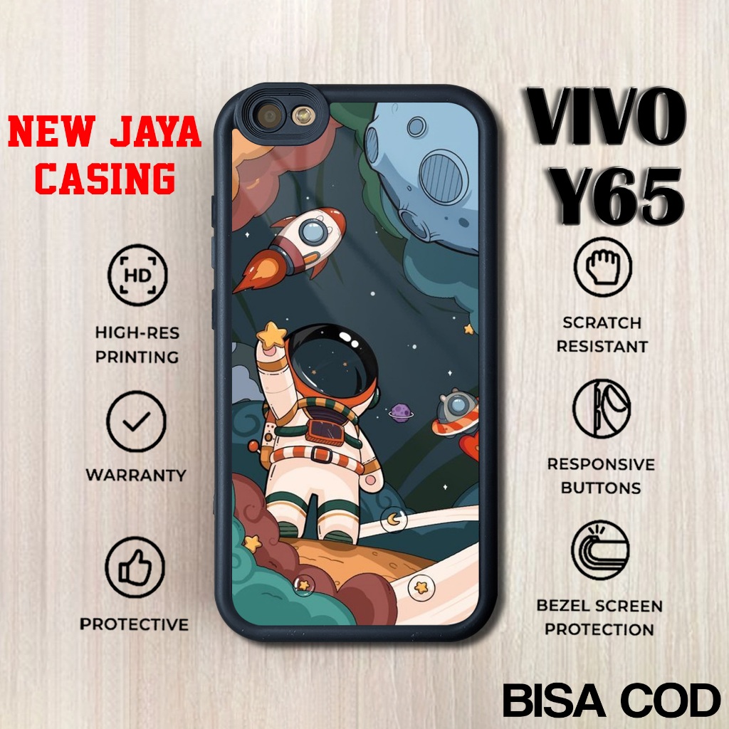 Case Vivo Y65 Terbaru Astronot Cute Hardcase Softcase Glossy Casing Vivo Y65 Terlaris Premium