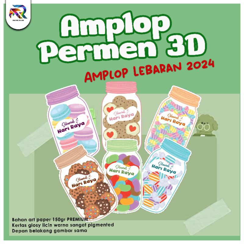 

amplop permen 3d tebal 2sisi amplop lebaran 2025 isi 6 amplop
