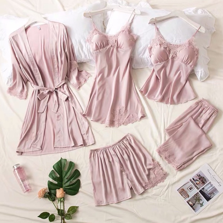 KODE E33D Flora Lingerie Nightwear 5 in 1 Set  Kimono Set Lingerie