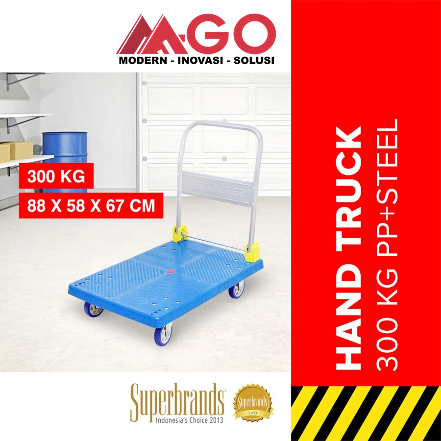 Kenmaster KM-300 Hand Truck | Troli Lipat Dorong Baja Biru