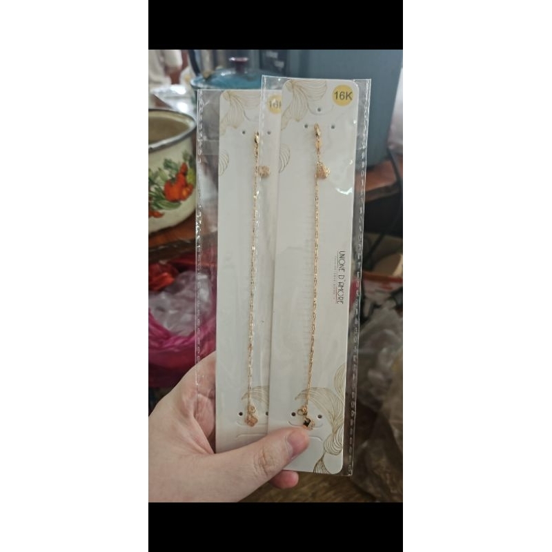 gelang wanita polos bunga kembang putih gold emas asli 700 70% 16K tipis