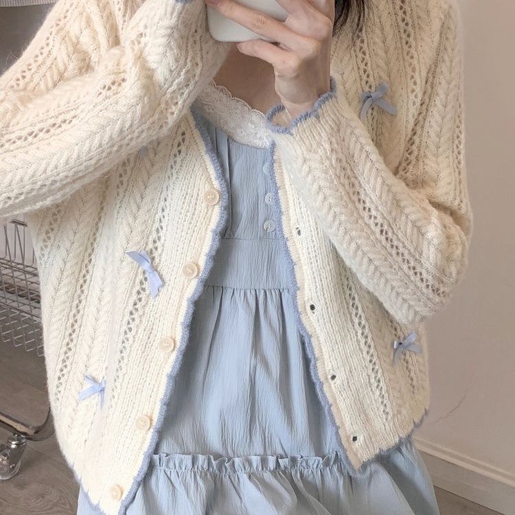 Cardigan Rajut Korea Cardigan Rajut Crop Cardigan Cute Crop