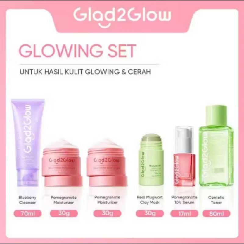 PAKET HEMAT GLAD2GLOW GLOWING SET 6 PCS