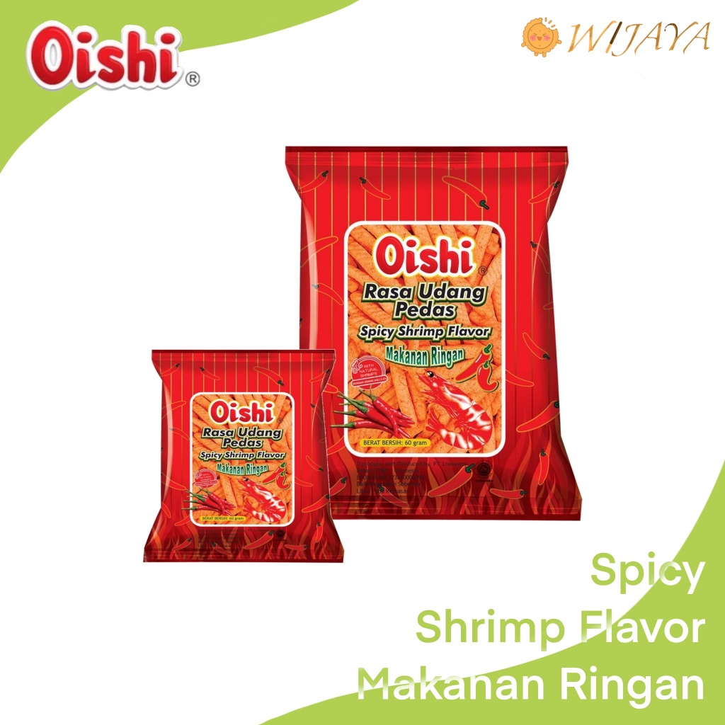 

Oishi Spicy shrimp flavor rasa udang pedas 10g*10/60g