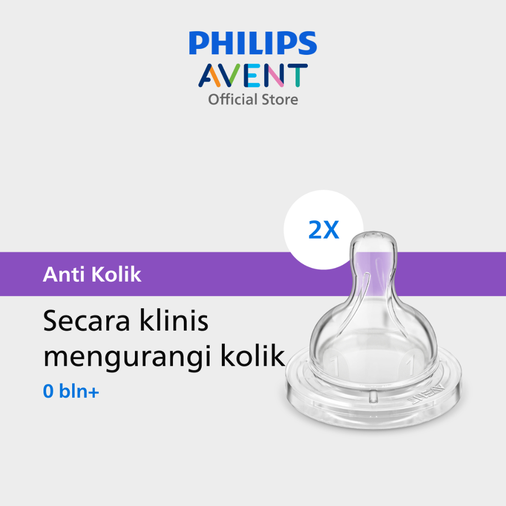 Philips Avent | Dot Bayi Botol Susu | Anti Kolik | Secara Klinis Mengurangi Kolik | 0M+ | SCY761/02